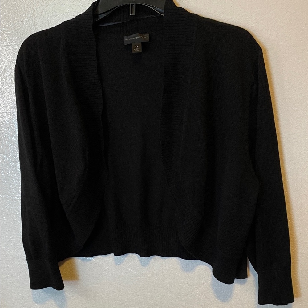 Worthington Black Women's Short Open Cardigan Size 2X